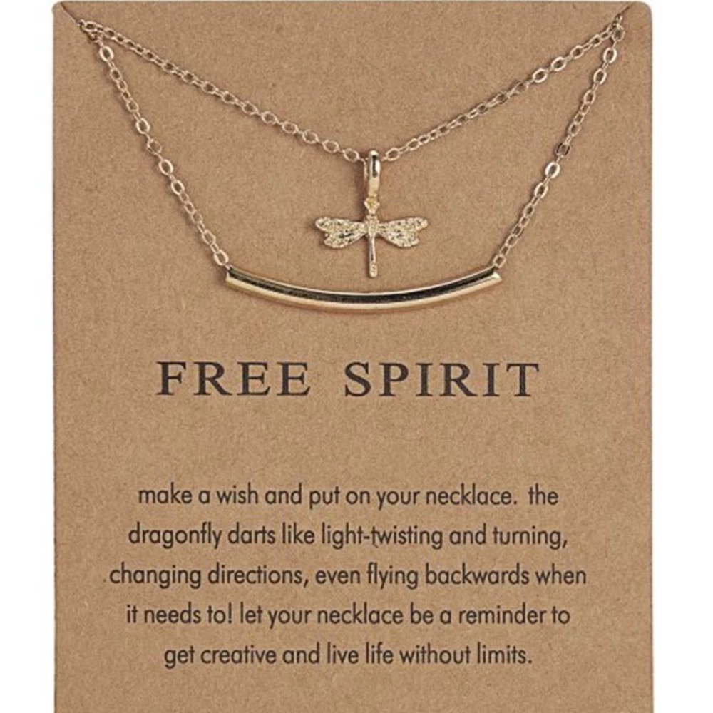 Dragonfly Pendant Gold Tone Chain Choker Necklace